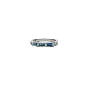 NEW LANDI women's alternating baguette and princess cut diamond wedding band in